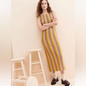 Ronny Kobo Rainbow Knit Midi Dress